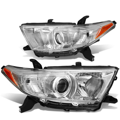 FAROS 11-13 TOYOTA HIGHLANDER - PROJECTOR - 9005 LOW BEAM / H11 HIGH BEAM / 3457A TURN SIGNAL - CHROME HOUSING / AMBER CORNER