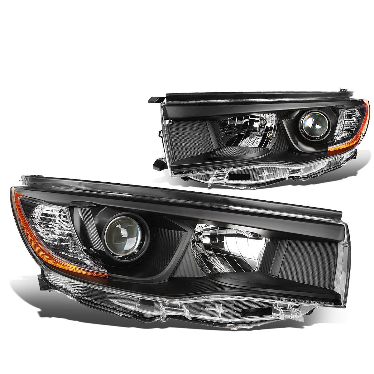 FAROS 14-16 TOYOTA HIGHLANDER - PROJECTOR - 9005 LOW BEAM / H11 HIGH BEAM / 7444NA TURN SIGNAL - BLACK HOUSING / AMBER CORNER
