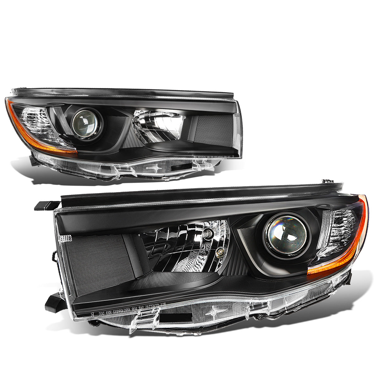 FAROS 14-16 TOYOTA HIGHLANDER - PROJECTOR - 9005 LOW BEAM / H11 HIGH BEAM / 7444NA TURN SIGNAL - BLACK HOUSING / AMBER CORNER
