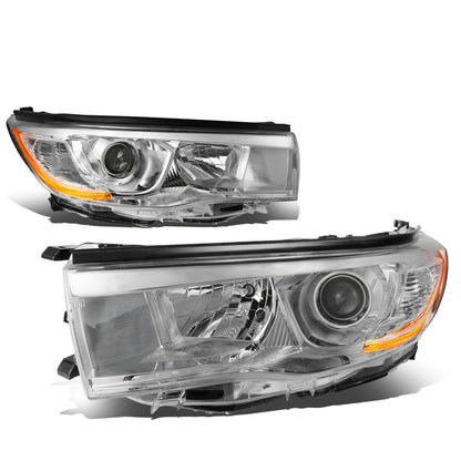 FAROS 14-16 TOYOTA HIGHLANDER - PROJECTOR - 9005 LOW BEAM / H11 HIGH BEAM / 7444NA TURN SIGNAL - CHROME HOUSING / AMBER CORNER
