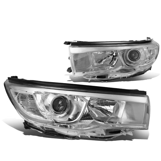 FAROS 14-16 TOYOTA HIGHLANDER - PROJECTOR - 9005 LOW BEAM / H11 HIGH BEAM / 7444NA TURN SIGNAL - CHROME HOUSING / CLEAR CORNER