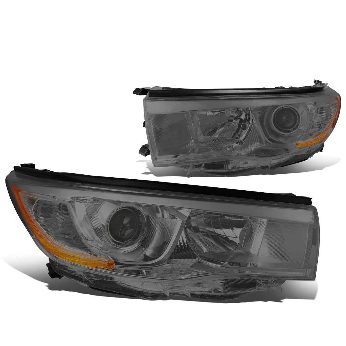 FAROS 14-16 TOYOTA HIGHLANDER - PROJECTOR - 9005 LOW BEAM / H11 HIGH BEAM / 7444NA TURN SIGNAL - SMOKE HOUSING / AMBER CORNER
