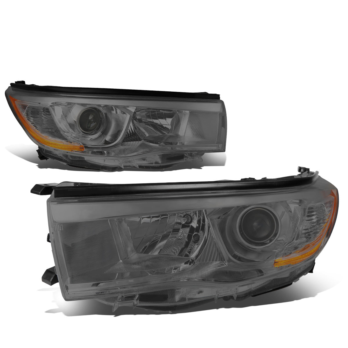 FAROS 14-16 TOYOTA HIGHLANDER - PROJECTOR - 9005 LOW BEAM / H11 HIGH BEAM / 7444NA TURN SIGNAL - SMOKE HOUSING / AMBER CORNER