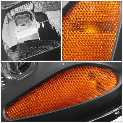 FAROS 02-09 CHEVY TRAILBLAZER / 02-05 TRAILBLAZER EXT - 9006 LOW BEAM / 9005 HIGH BEAM / 3757A TURN SIGNAL - BLACK HOUSING / AMBER CORNER