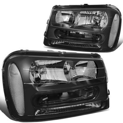FAROS 02-09 CHEVY TRAILBLAZER / 02-05 TRAILBLAZER EXT - 9006 LOW BEAM / 9005 HIGH BEAM / 3757A TURN SIGNAL - BLACK HOUSING / CLEAR CORNER