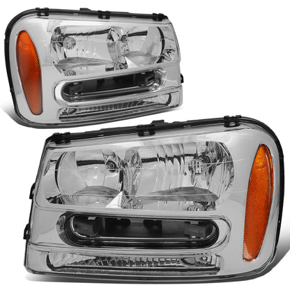 FAROS 02-09 CHEVY TRAILBLAZER / 02-05 TRAILBLAZER EXT - 9006 LOW BEAM / 9005 HIGH BEAM / 3757A TURN SIGNAL - CHROME HOUSING / AMBER CORNER