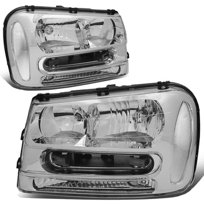 FAROS 02-09 CHEVY TRAILBLAZER / 02-05 TRAILBLAZER EXT - 9006 LOW BEAM / 9005 HIGH BEAM / 3757A TURN SIGNAL - CHROME HOUSING / CLEAR CORNER
