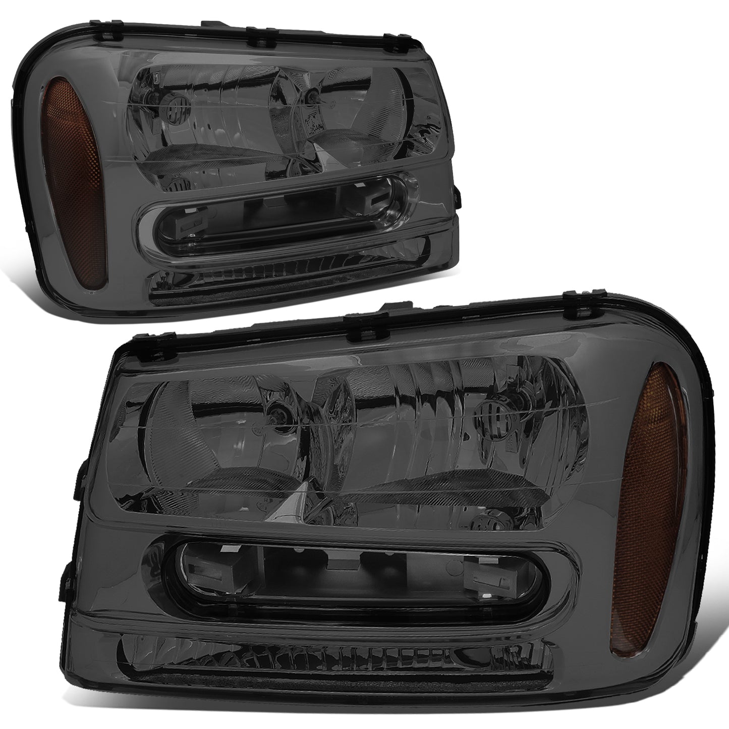 FAROS 02-09 CHEVY TRAILBLAZER / 02-05 TRAILBLAZER EXT - 9006 LOW BEAM / 9005 HIGH BEAM / 3757A TURN SIGNAL - SMOKE HOUSING / AMBER CORNER