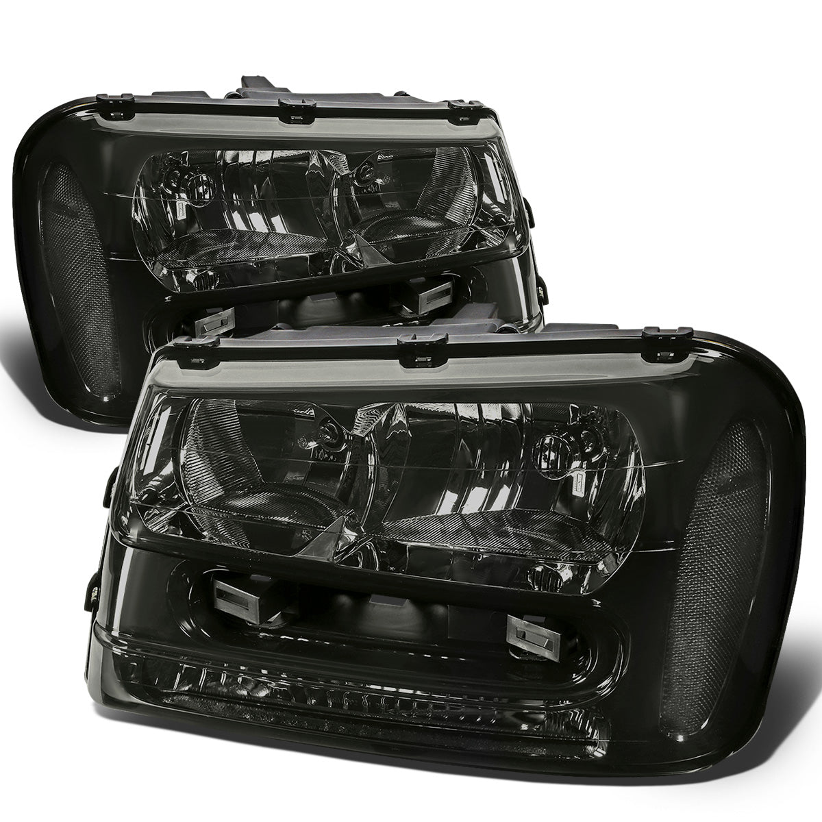 FAROS 02-09 CHEVY TRAILBLAZER / 02-05 TRAILBLAZER EXT - 9006 LOW BEAM / 9005 HIGH BEAM / 3757A TURN SIGNAL - SMOKE HOUSING / CLEAR CORNER