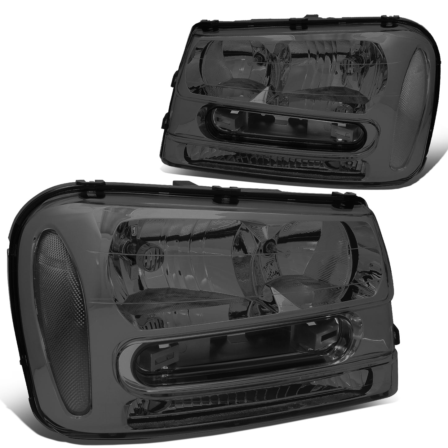 FAROS 02-09 CHEVY TRAILBLAZER / 02-05 TRAILBLAZER EXT - 9006 LOW BEAM / 9005 HIGH BEAM / 3757A TURN SIGNAL - SMOKE HOUSING / CLEAR CORNER