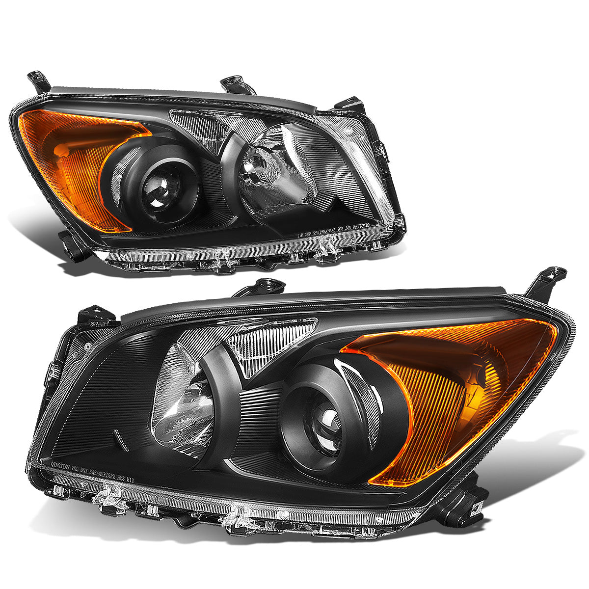 FAROS 09-12 TOYOTA RAV4 - PROJECTOR - H11 LOW BEAM / 9005 HIGH BEAM / 7443A TURN SIGNAL - BLACK HOUSING / AMBER CORNER