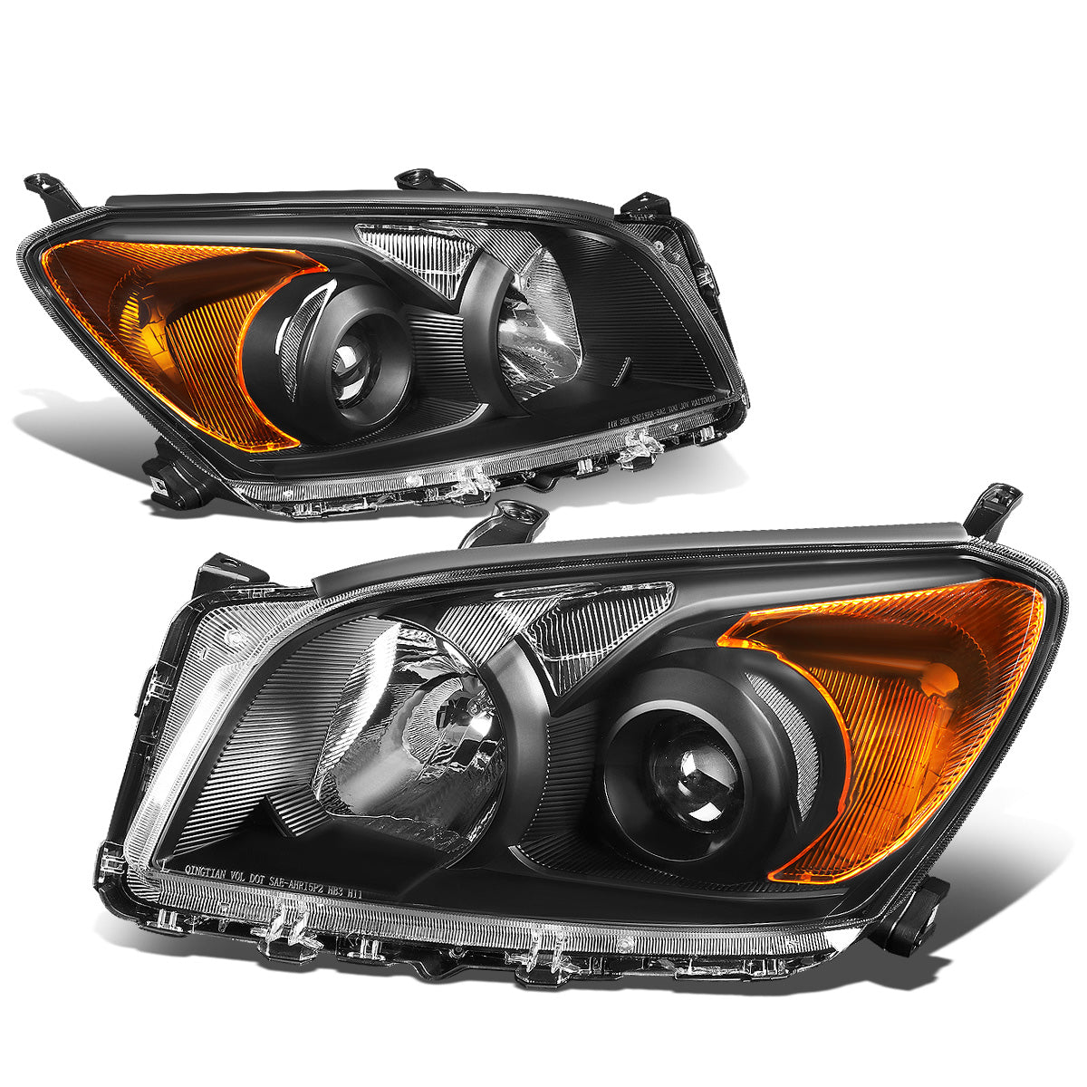 FAROS 09-12 TOYOTA RAV4 - PROJECTOR - H11 LOW BEAM / 9005 HIGH BEAM / 7443A TURN SIGNAL - BLACK HOUSING / AMBER CORNER