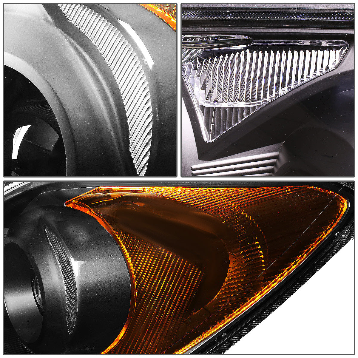 FAROS 09-12 TOYOTA RAV4 - PROJECTOR - H11 LOW BEAM / 9005 HIGH BEAM / 7443A TURN SIGNAL - BLACK HOUSING / AMBER CORNER