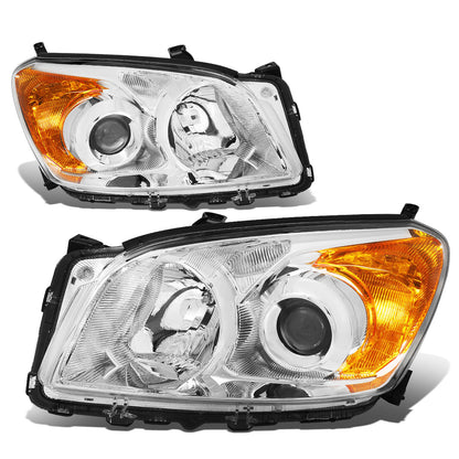 FAROS 09-12 TOYOTA RAV4 - PROJECTOR - H11 LOW BEAM / 9005 HIGH BEAM / 7443A TURN SIGNAL - CHROME HOUSING / AMBER CORNER