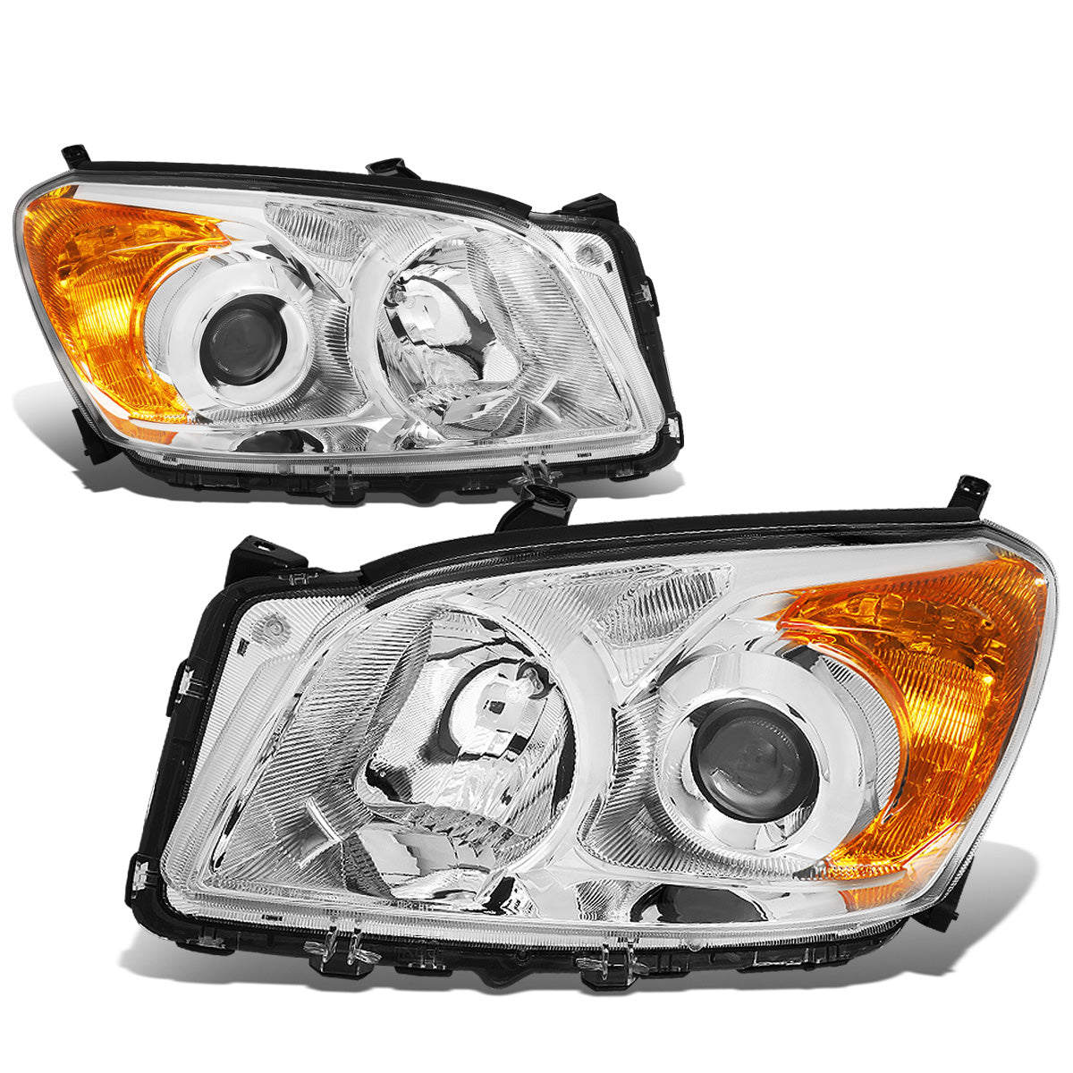 FAROS 09-12 TOYOTA RAV4 - PROJECTOR - H11 LOW BEAM / 9005 HIGH BEAM / 7443A TURN SIGNAL - CHROME HOUSING / AMBER CORNER