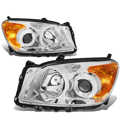 FAROS 09-12 TOYOTA RAV4 - PROJECTOR - H11 LOW BEAM / 9005 HIGH BEAM / 7443A TURN SIGNAL - CHROME HOUSING / AMBER CORNER