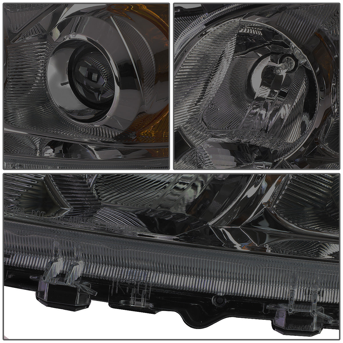 FAROS 09-12 TOYOTA RAV4 - PROJECTOR - H11 LOW BEAM / 9005 HIGH BEAM / 7443A TURN SIGNAL - SMOKE HOUSING / AMBER CORNER