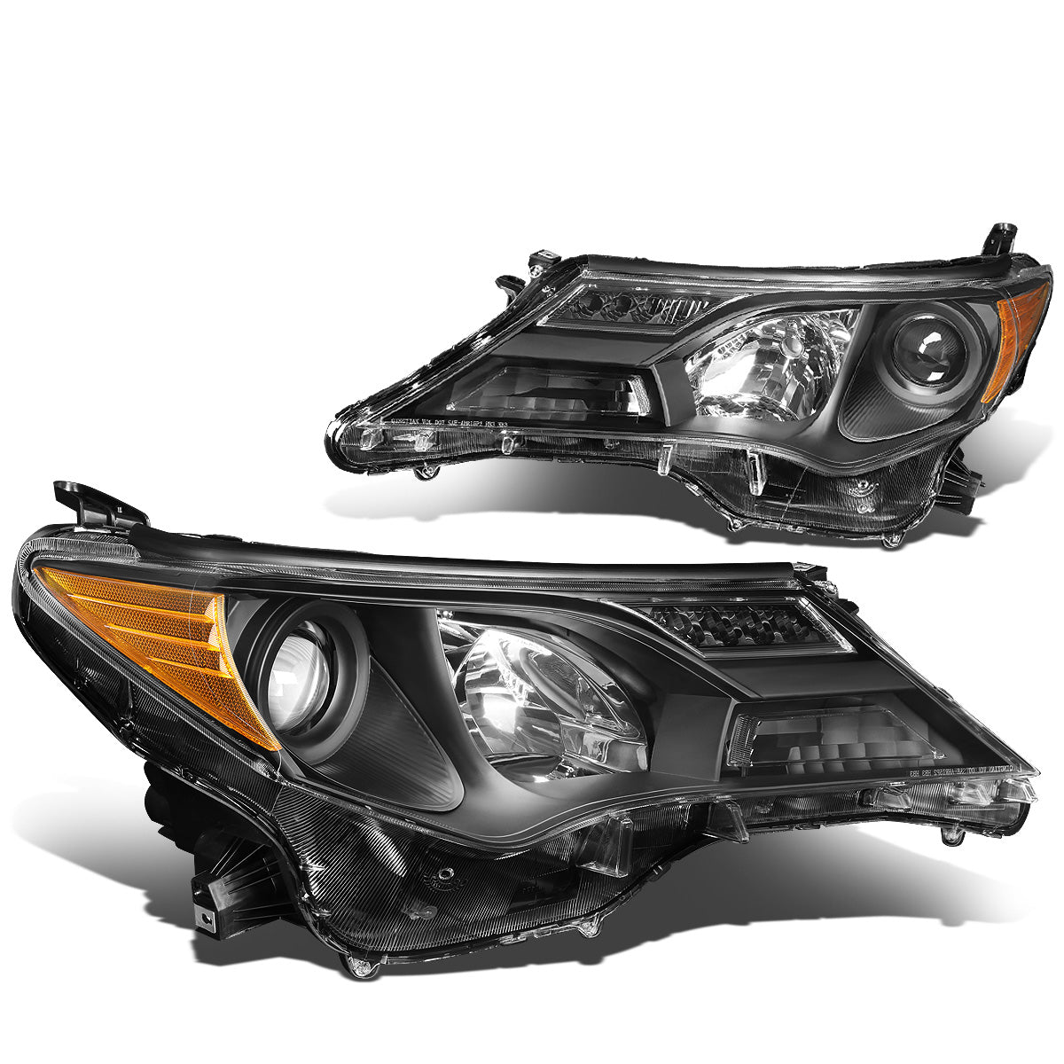 FAROS 13-15 TOYOTA RAV4 - PROJECTOR - H11 LOW BEAM / 9005 HIGH BEAM / 3457A TURN SIGNAL - BLACK HOUSING / AMBER CORNER