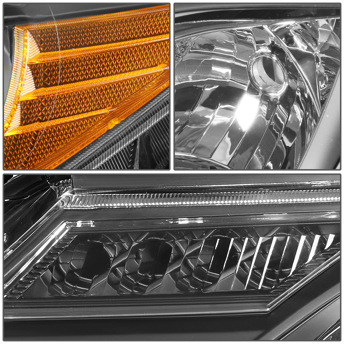 FAROS 13-15 TOYOTA RAV4 - PROJECTOR - H11 LOW BEAM / 9005 HIGH BEAM / 3457A TURN SIGNAL - BLACK HOUSING / AMBER CORNER