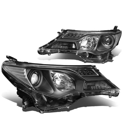 FAROS 13-15 TOYOTA RAV4 - PROJECTOR - H11 LOW BEAM / 9005 HIGH BEAM / 3457A TURN SIGNAL - BLACK HOUSING / CLEAR CORNER
