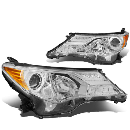 FAROS 13-15 TOYOTA RAV4 - PROJECTOR - H11 LOW BEAM / 9005 HIGH BEAM / 3457A TURN SIGNAL - CHROME HOUSING / AMBER CORNER