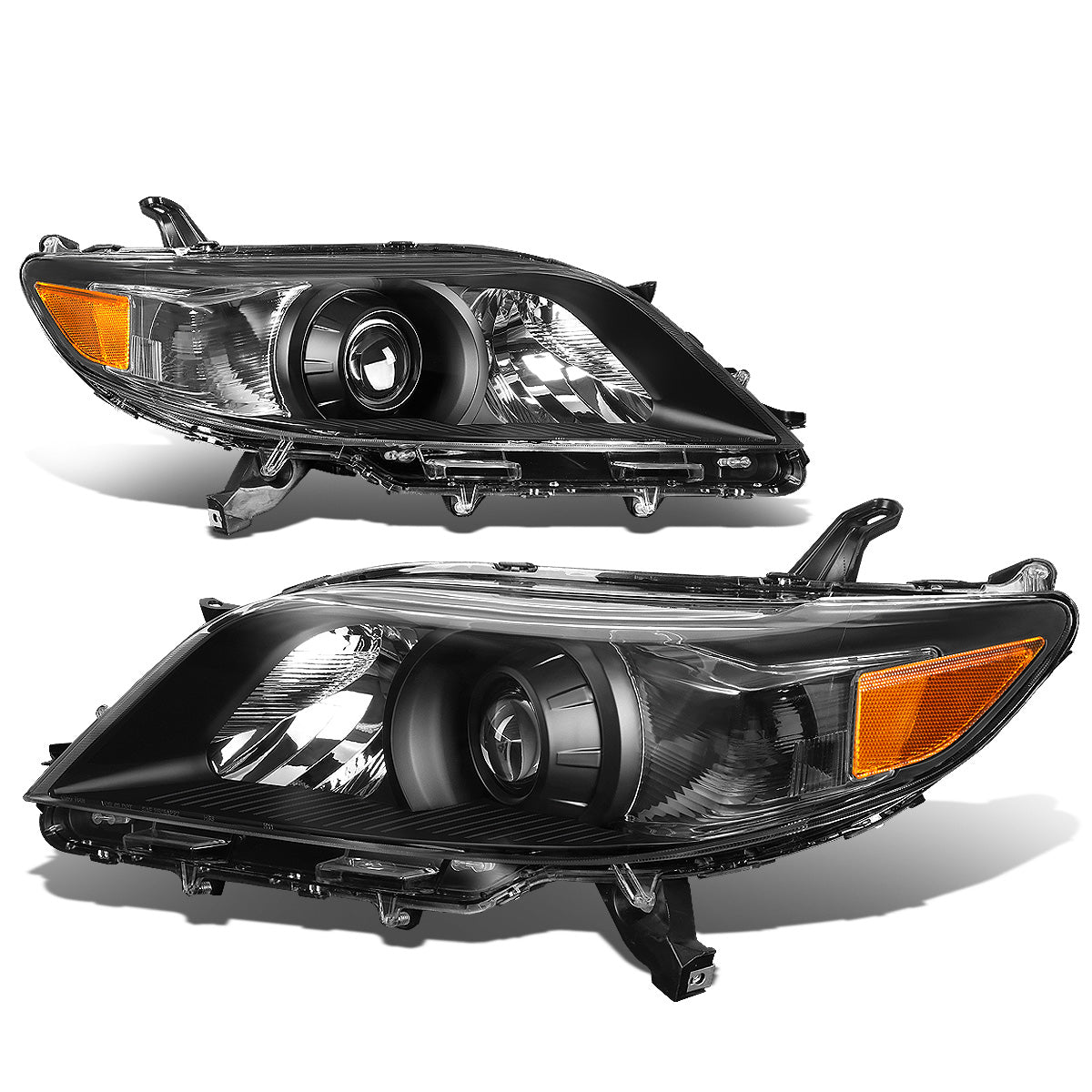 FAROS 11-17 TOYOTA SIENNA XL30 - FITS MODELS W/ HALOGEN HEADLIGHTS ONLY - PROJECTOR - H11 LOW BEAM / 9005 HIGH BEAM / 3457A TURN SIGNAL - BLACK HOUSING / AMBER CORNER