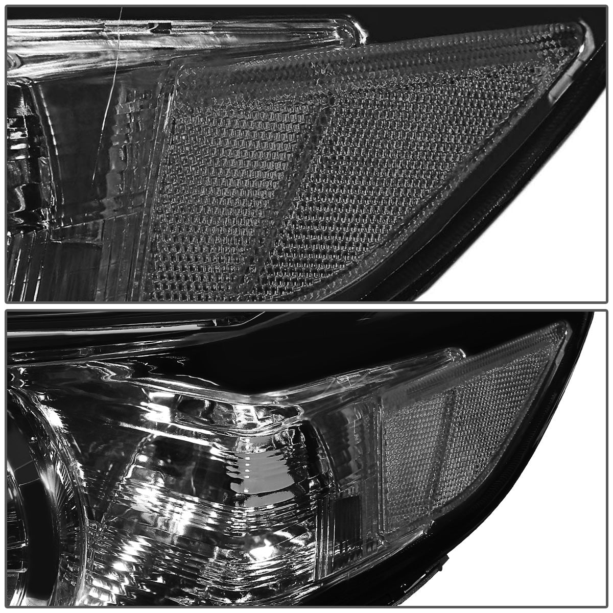 FAROS 11-17 TOYOTA SIENNA XL30 - FITS MODELS W/ HALOGEN HEADLIGHTS ONLY - PROJECTOR - H11 LOW BEAM / 9005 HIGH BEAM / 3457A TURN SIGNAL - SMOKE HOUSING / CLEAR CORNER