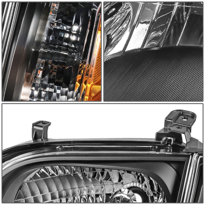 FAROS 05-07 TOYOTA SEQUOIA / 05-06 TOYOTA TUNDRA CREW CAB - BLACK HOUSING / AMBER CORNER - H4 HIGH / LOW BEAM