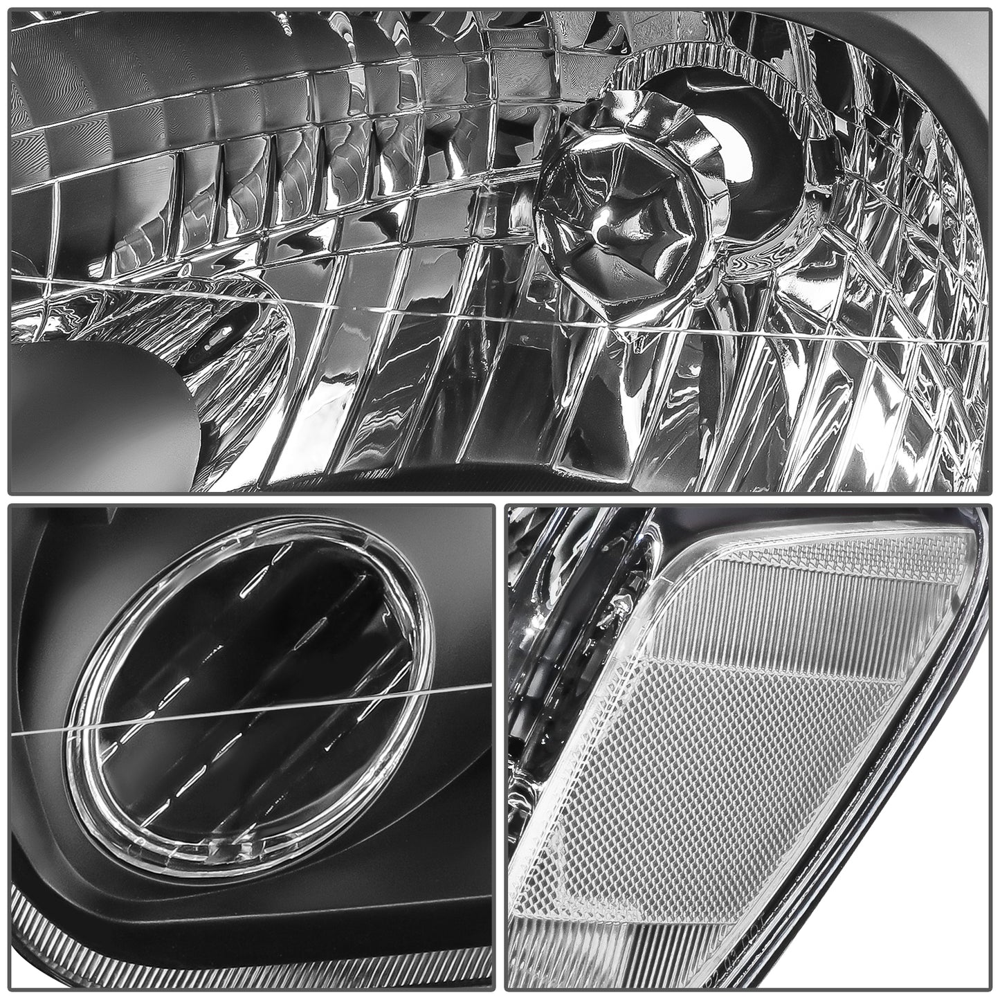 FAROS 05-07 TOYOTA SEQUOIA / 05-06 TOYOTA TUNDRA CREW CAB - BLACK HOUSING / CLEAR CORNER - H4 HIGH / LOW BEAM