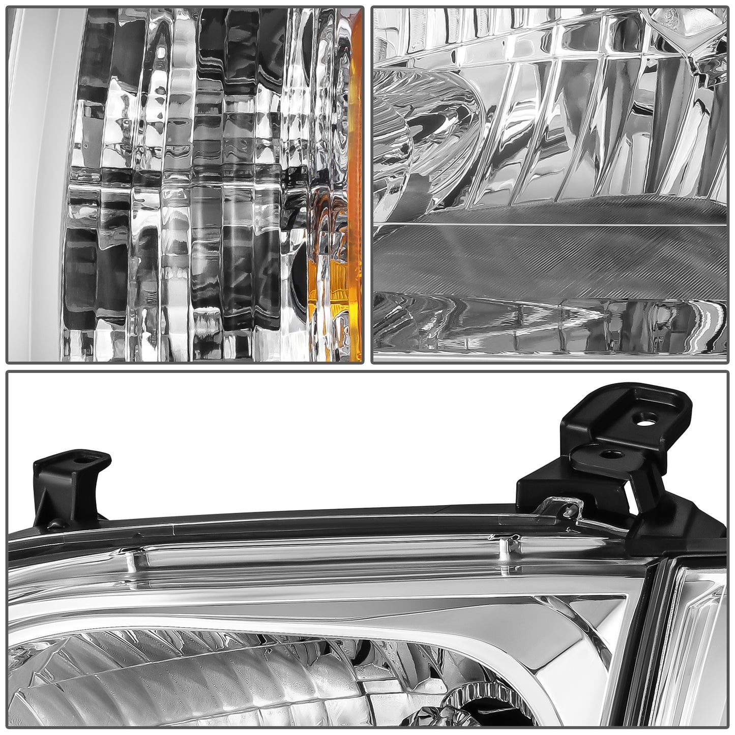 FAROS 05-07 TOYOTA SEQUOIA / 05-06 TOYOTA TUNDRA CREW CAB - CHROME HOUSING / AMBER CORNER - H4 HIGH / LOW BEAM