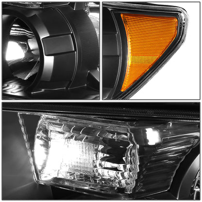 FAROS 07-13 TOYOTA TUNDRA / 08-17 TOYOTA SEQUOIA - DOES NOT FIT 09-12 TUNDRA W/ HEADLIGHT LEVEL ADJUSTER - DOES NOT FIT '12 SEQUOIA WITH HEADLIGHT WASHER - H11 LOW BEAM / 9005 HIGH BEAM / 4157NA TURN SIGNAL - BLACK HOUSING / AMBER CORNER