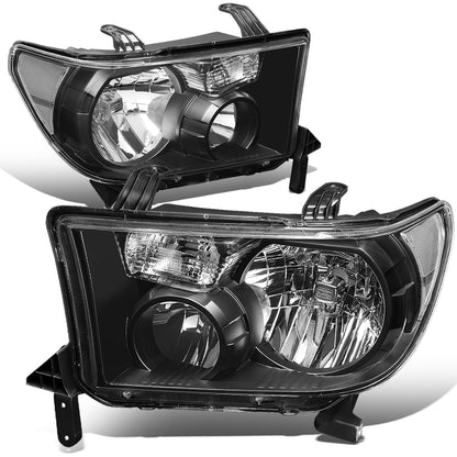 FAROS 07-13 TOYOTA TUNDRA / 08-17 TOYOTA SEQUOIA - DOES NOT FIT 09-12 TUNDRA W/ HEADLIGHT LEVEL ADJUSTER - DOES NOT FIT '12 SEQUOIA WITH HEADLIGHT WASHER - H11 LOW BEAM / 9005 HIGH BEAM / 4157NA TURN SIGNAL - BLACK HOUSING / CLEAR CORNER