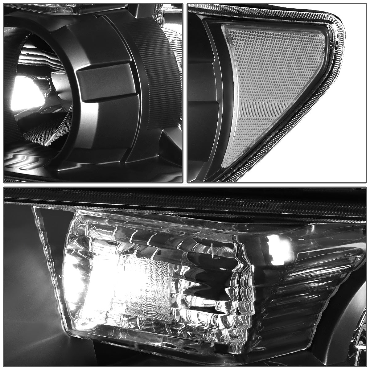 FAROS 07-13 TOYOTA TUNDRA / 08-17 TOYOTA SEQUOIA - DOES NOT FIT 09-12 TUNDRA W/ HEADLIGHT LEVEL ADJUSTER - DOES NOT FIT '12 SEQUOIA WITH HEADLIGHT WASHER - H11 LOW BEAM / 9005 HIGH BEAM / 4157NA TURN SIGNAL - BLACK HOUSING / CLEAR CORNER