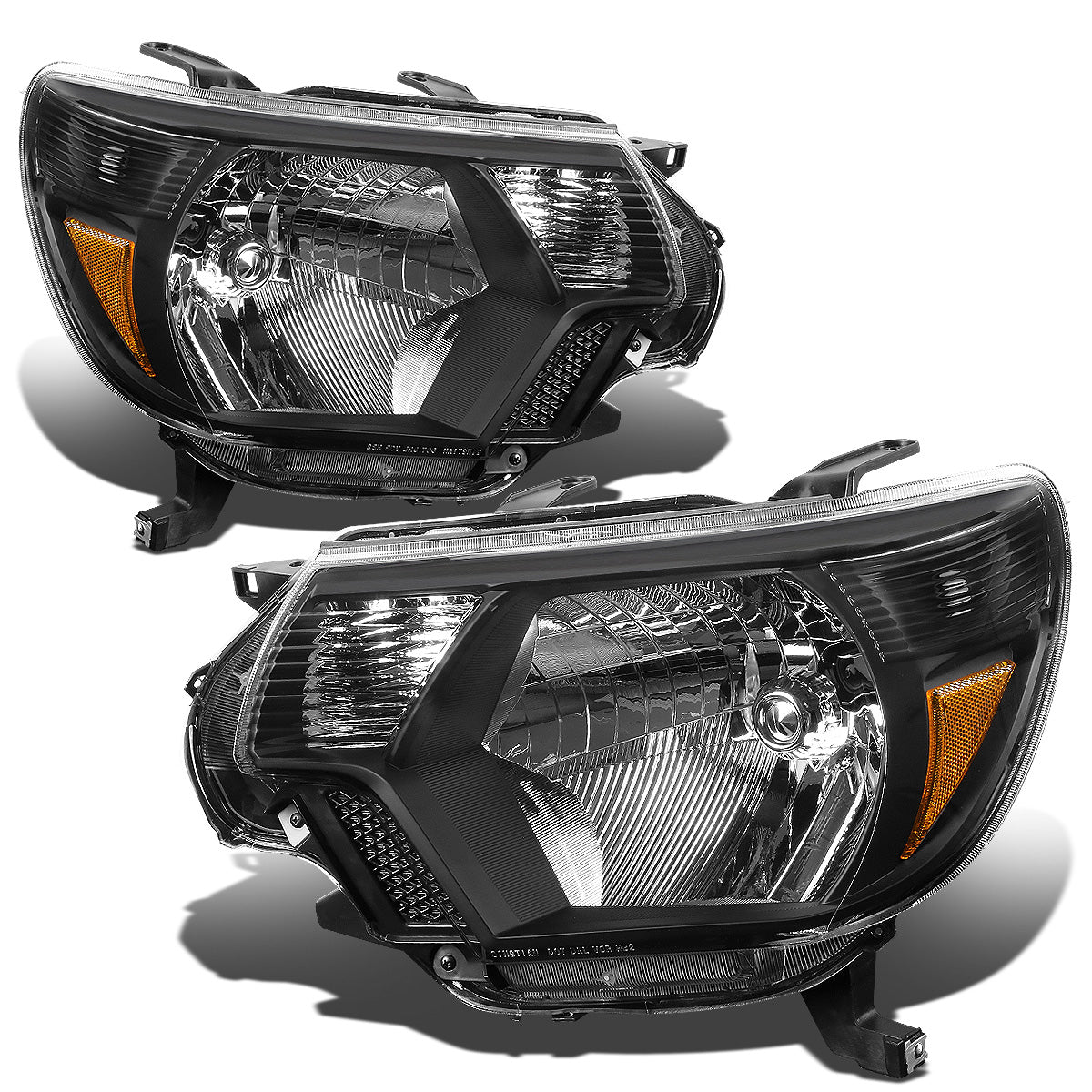 FAROS 12-15 TOYOTA TACOMA - H4 LOW BEAM / HIGH BEAM / 4157NA TURN SIGNAL - BLACK HOUSING / AMBER CORNER