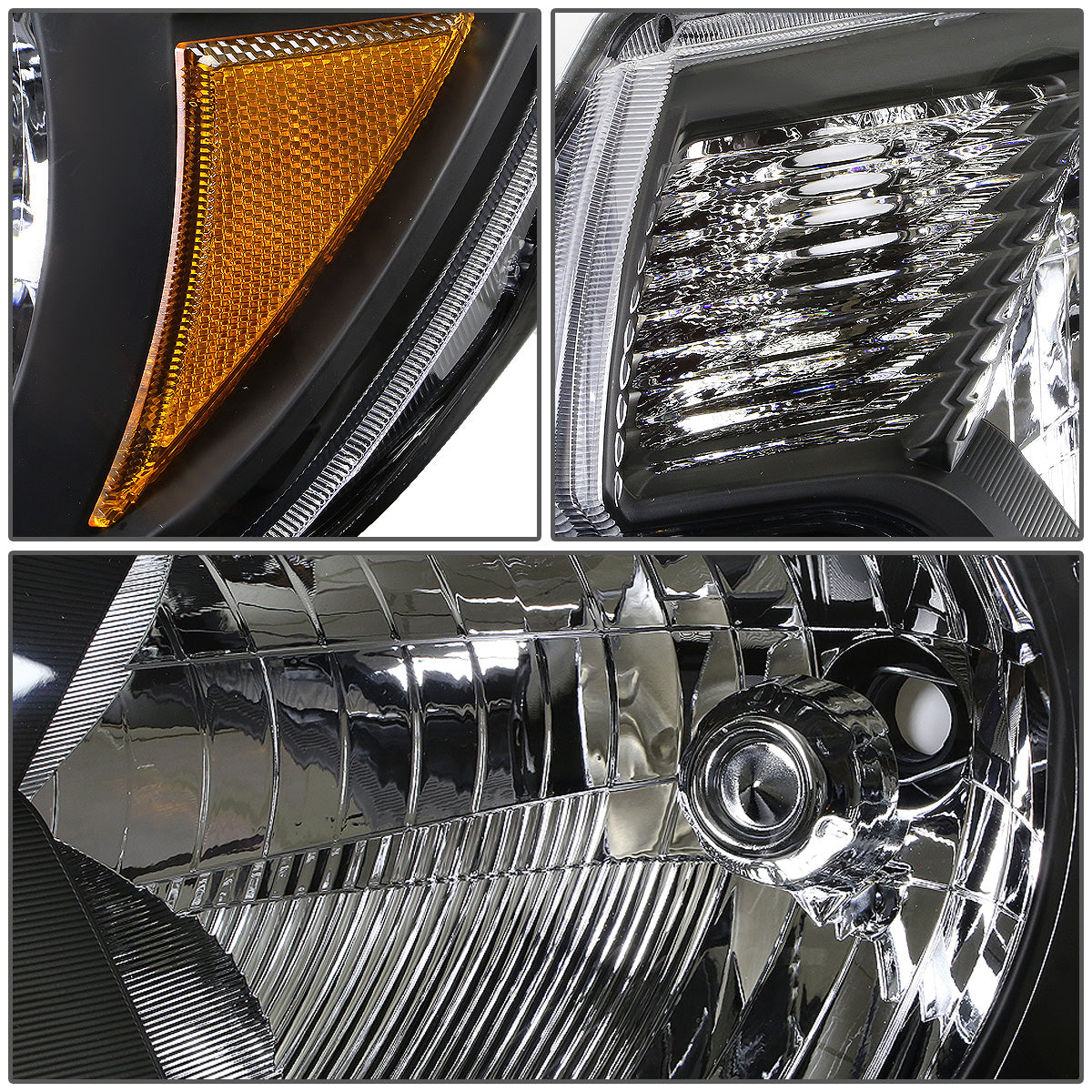 FAROS 12-15 TOYOTA TACOMA - H4 LOW BEAM / HIGH BEAM / 4157NA TURN SIGNAL - BLACK HOUSING / AMBER CORNER