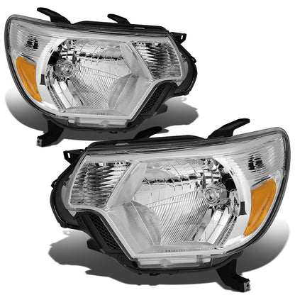 FAROS 12-15 TOYOTA TACOMA - H4 LOW BEAM / HIGH BEAM / 4157NA TURN SIGNAL - CHROME HOUSING / AMBER CORNER
