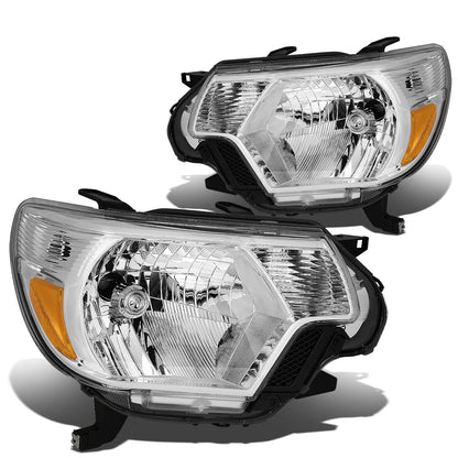 FAROS 12-15 TOYOTA TACOMA - H4 LOW BEAM / HIGH BEAM / 4157NA TURN SIGNAL - CHROME HOUSING / AMBER CORNER