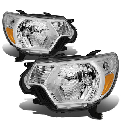 FAROS 12-15 TOYOTA TACOMA - H4 LOW BEAM / HIGH BEAM / 4157NA TURN SIGNAL - CHROME HOUSING / AMBER CORNER