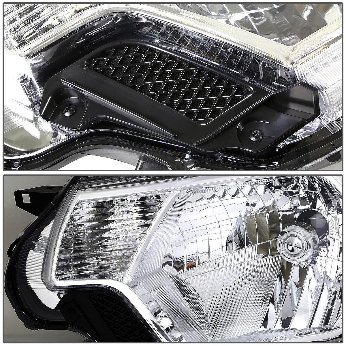 FAROS 12-15 TOYOTA TACOMA - H4 LOW BEAM / HIGH BEAM / 4157NA TURN SIGNAL - CHROME HOUSING / AMBER CORNER