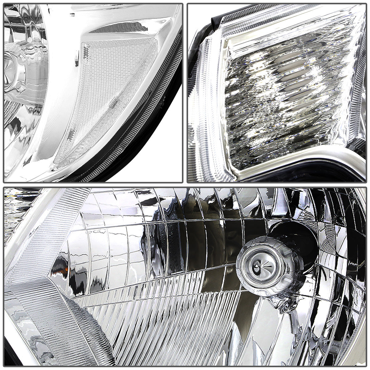 FAROS 12-15 TOYOTA TACOMA - H4 LOW BEAM / HIGH BEAM / 4157NA TURN SIGNAL - CHROME HOUSING / CLEAR CORNER