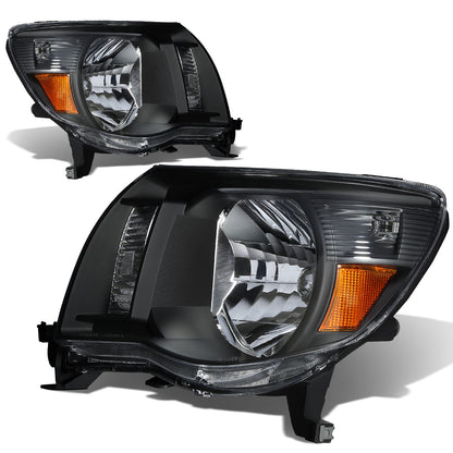 FAROS 05-11 TOYOTA TACOMA - OE STYLE - H4 HIGH / LOW BEAM / 4157NA TURN SIGNAL - BLACK HOUSING / AMBER CORNER