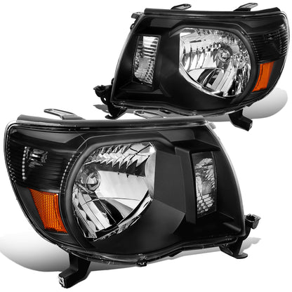 FAROS 05-11 TOYOTA TACOMA - OE STYLE - H4 HIGH / LOW BEAM / 4157NA TURN SIGNAL - BLACK HOUSING / AMBER CORNER