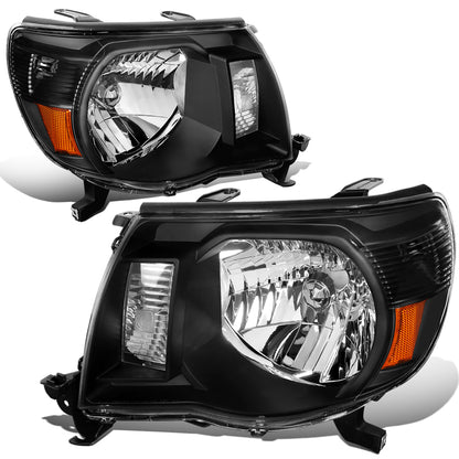 FAROS 05-11 TOYOTA TACOMA - OE STYLE - H4 HIGH / LOW BEAM / 4157NA TURN SIGNAL - BLACK HOUSING / AMBER CORNER