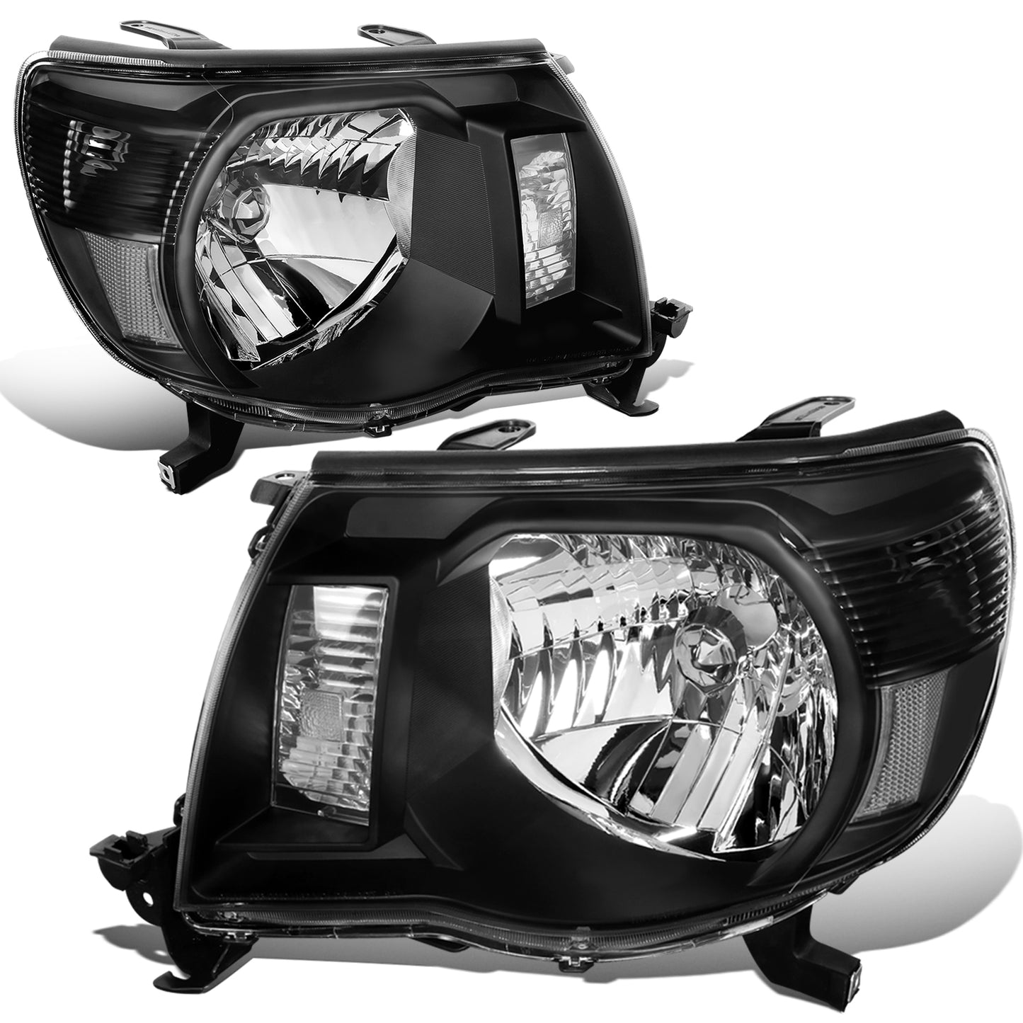 FAROS 05-11 TOYOTA TACOMA - OE STYLE - H4 HIGH / LOW BEAM / 4157NA TURN SIGNAL - BLACK HOUSING / CLEAR CORNER