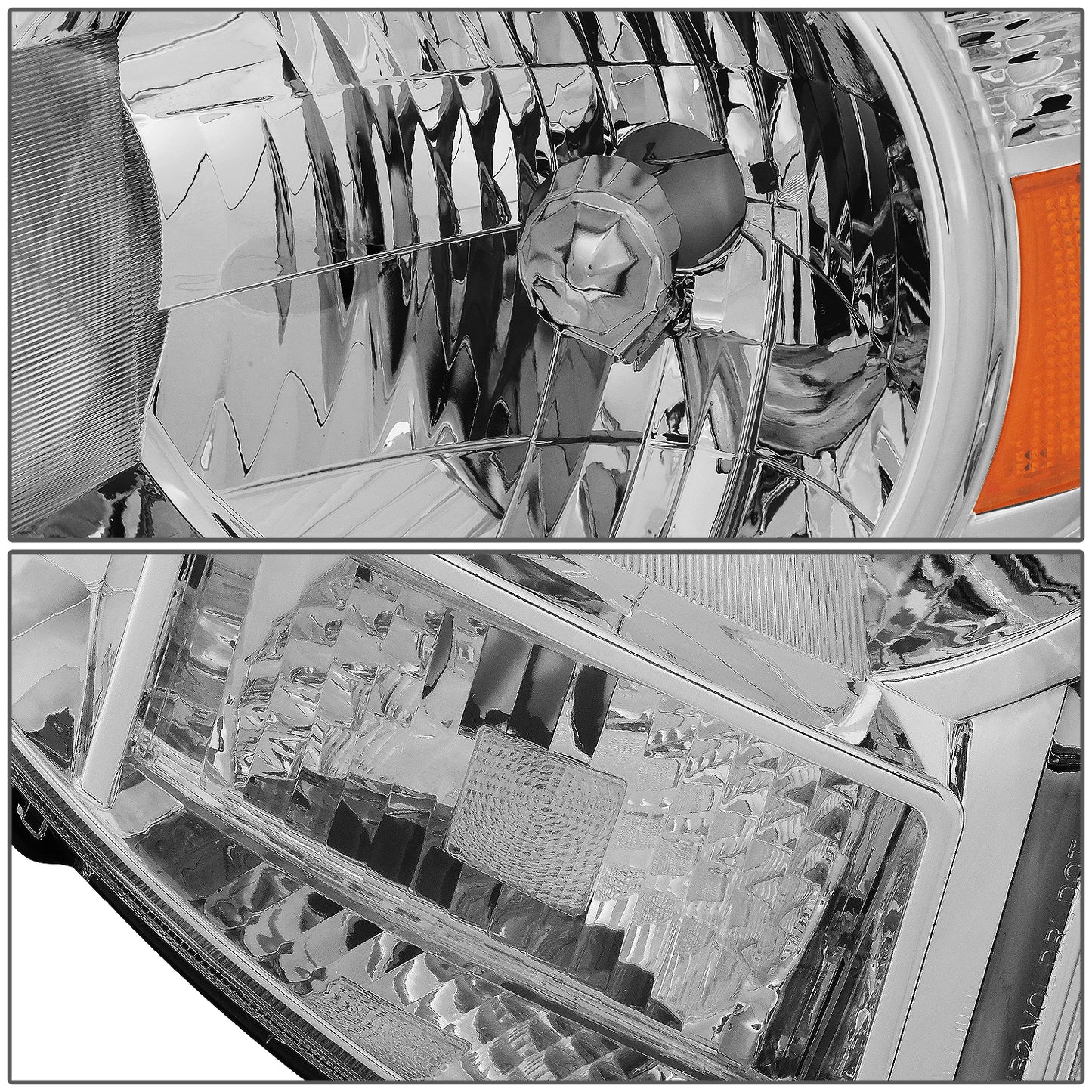 FAROS 05-11 TOYOTA TACOMA - OE STYLE - H4 HIGH / LOW BEAM / 4157NA TURN SIGNAL - CHROME HOUSING / AMBER CORNER