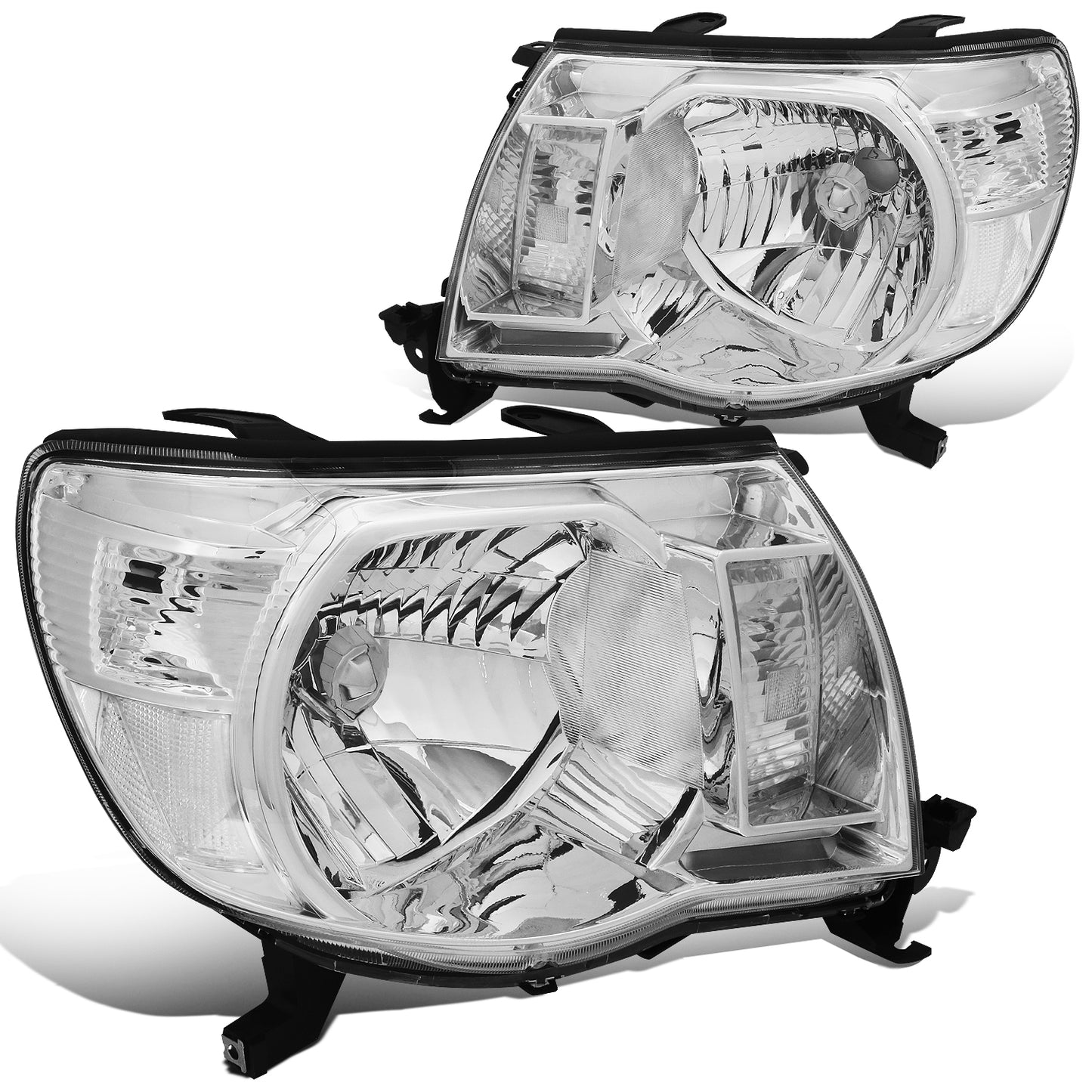 FAROS 05-11 TOYOTA TACOMA - OE STYLE - H4 HIGH / LOW BEAM / 4157NA TURN SIGNAL - CHROME HOUSING / CLEAR CORNER