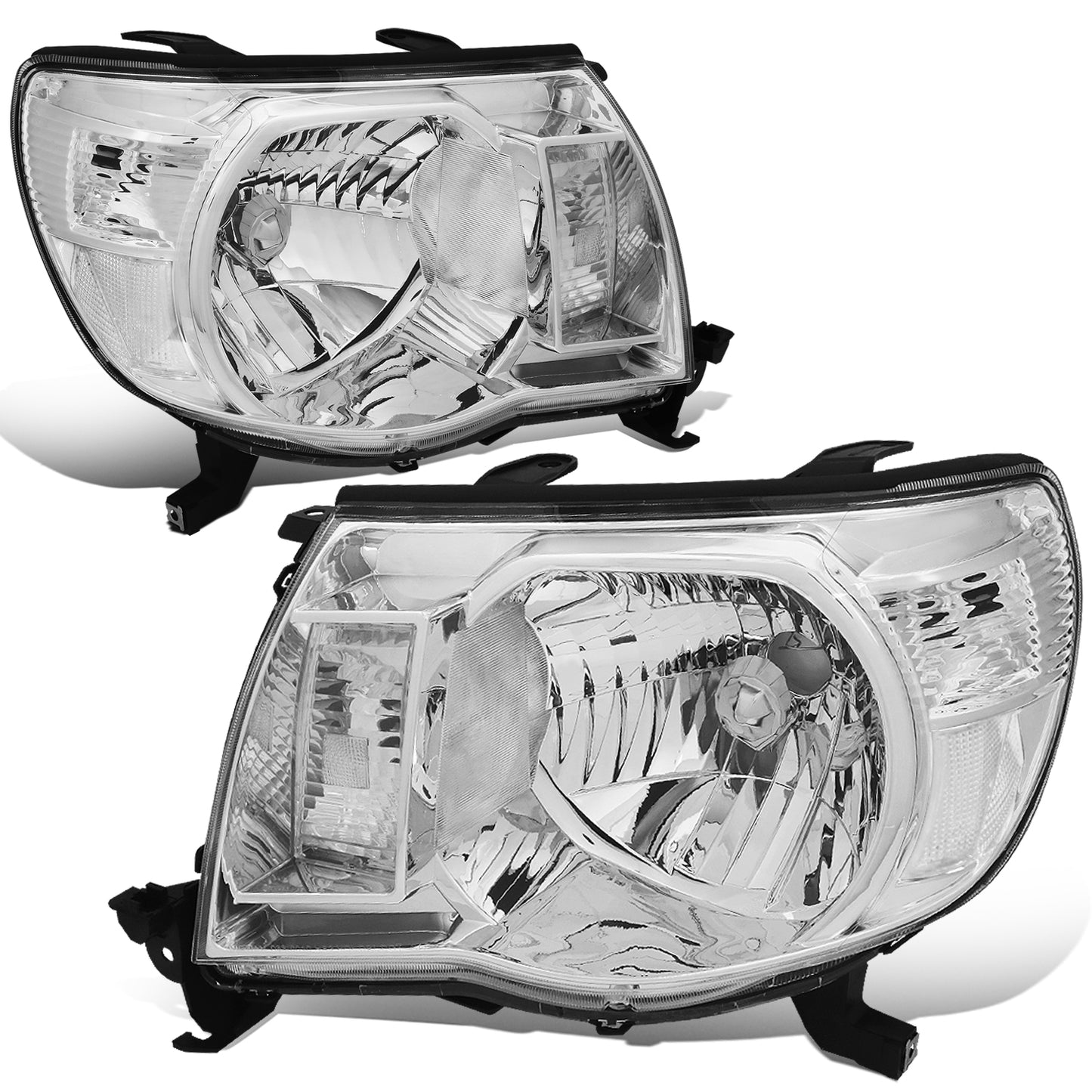 FAROS 05-11 TOYOTA TACOMA - OE STYLE - H4 HIGH / LOW BEAM / 4157NA TURN SIGNAL - CHROME HOUSING / CLEAR CORNER