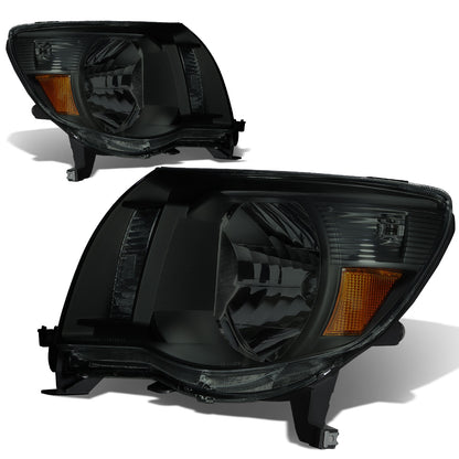 FAROS 05-11 TOYOTA TACOMA - OE STYLE - H4 HIGH / LOW BEAM / 4157NA TURN SIGNAL - CHROME HOUSING / SMOKED LENS / AMBER CORNER