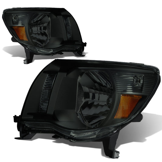 FAROS 05-11 TOYOTA TACOMA - OE STYLE - H4 HIGH / LOW BEAM / 4157NA TURN SIGNAL - CHROME HOUSING / SMOKED LENS / AMBER CORNER