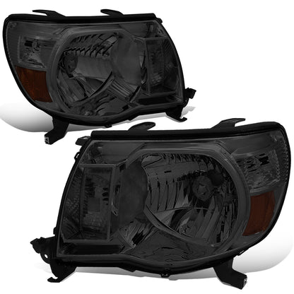 FAROS 05-11 TOYOTA TACOMA - OE STYLE - H4 HIGH / LOW BEAM / 4157NA TURN SIGNAL - CHROME HOUSING / SMOKED LENS / AMBER CORNER